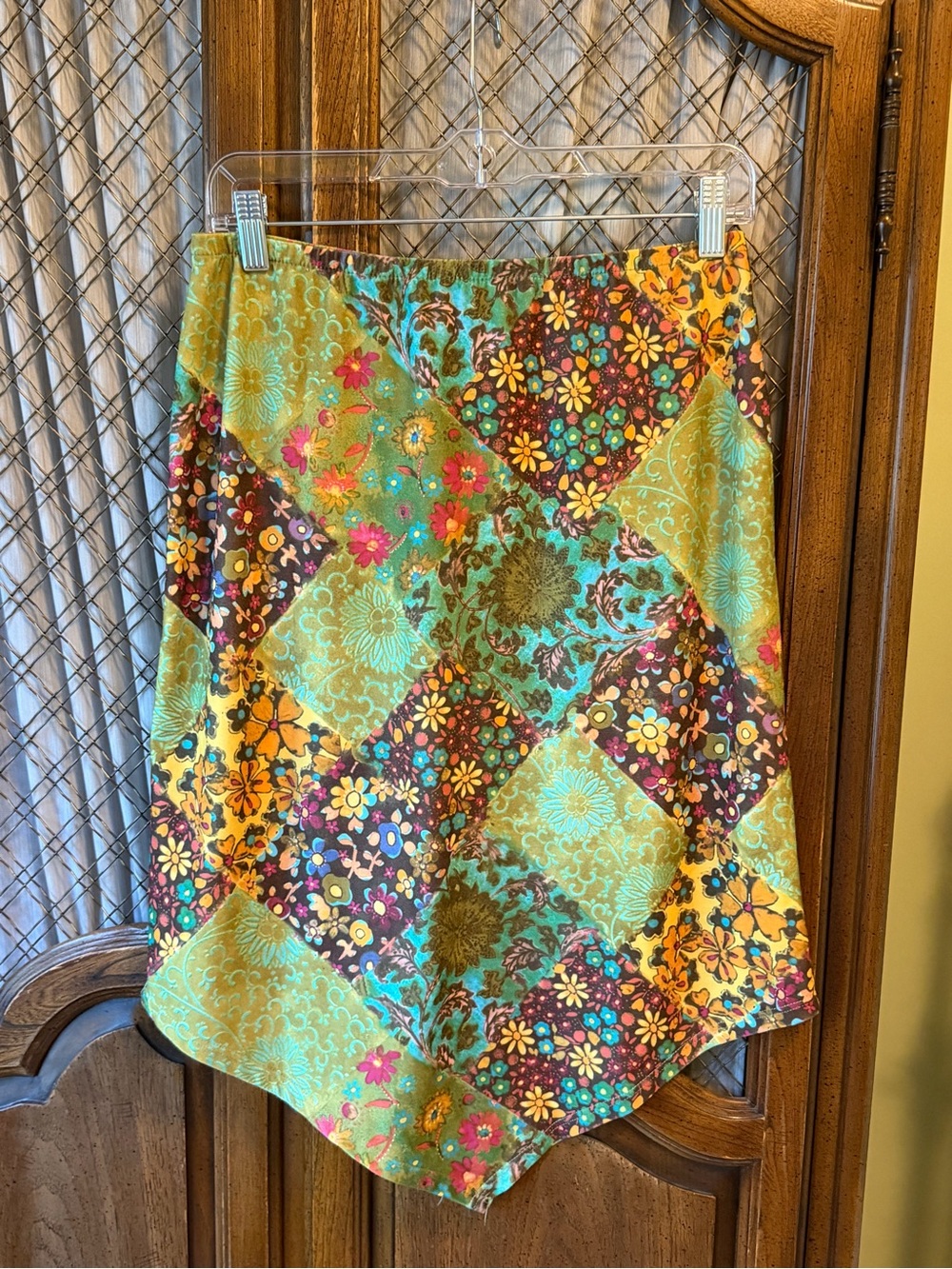 Vintage 90s Wanted Clothing Company Patchwork Floral Asymmetrical Skirt